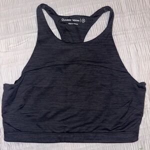 Outdoor Voices Charcoal/Black High Neck Racerback Sports Bra